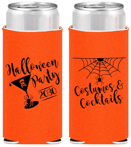 Personalized Halloween Slim Can Coolers - Costumes Cocktails | 250048