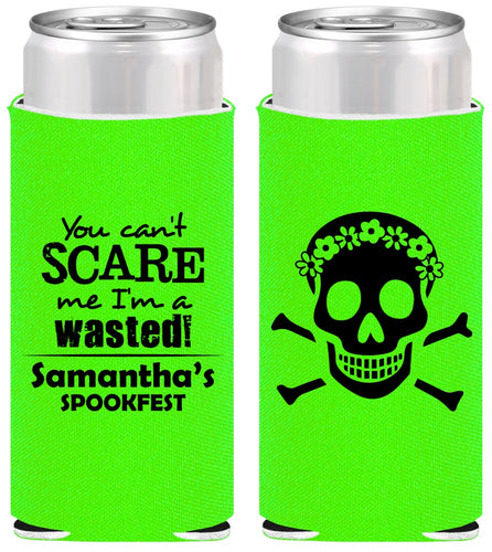 Personalized Halloween Slim Can Coolers - Sugar Skull | 250050