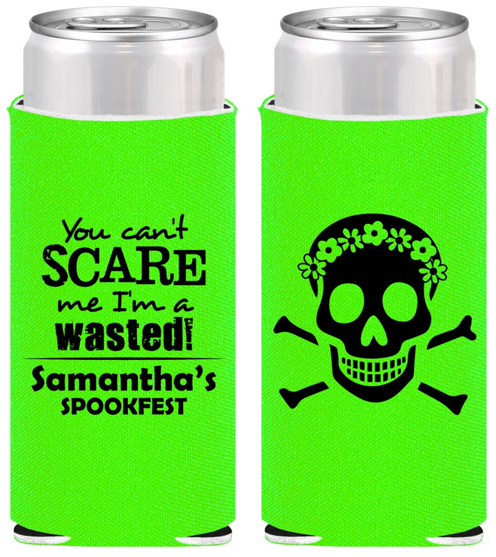 Personalized Halloween Slim Can Coolers - Sugar Skull | 250050