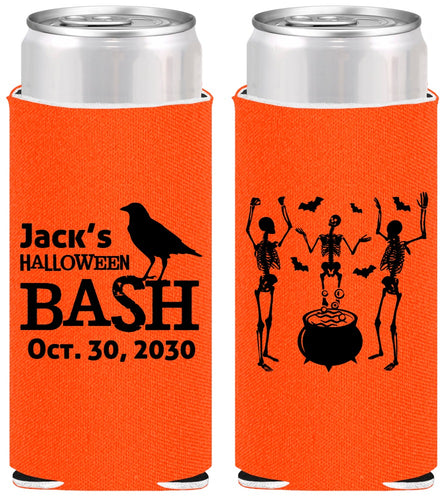 Personalized Halloween Slim Can Coolers - Skeleton | 250052