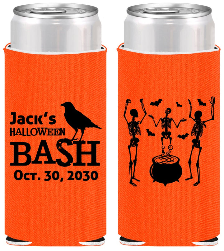 Personalized Halloween Slim Can Coolers - Skeleton | 250052