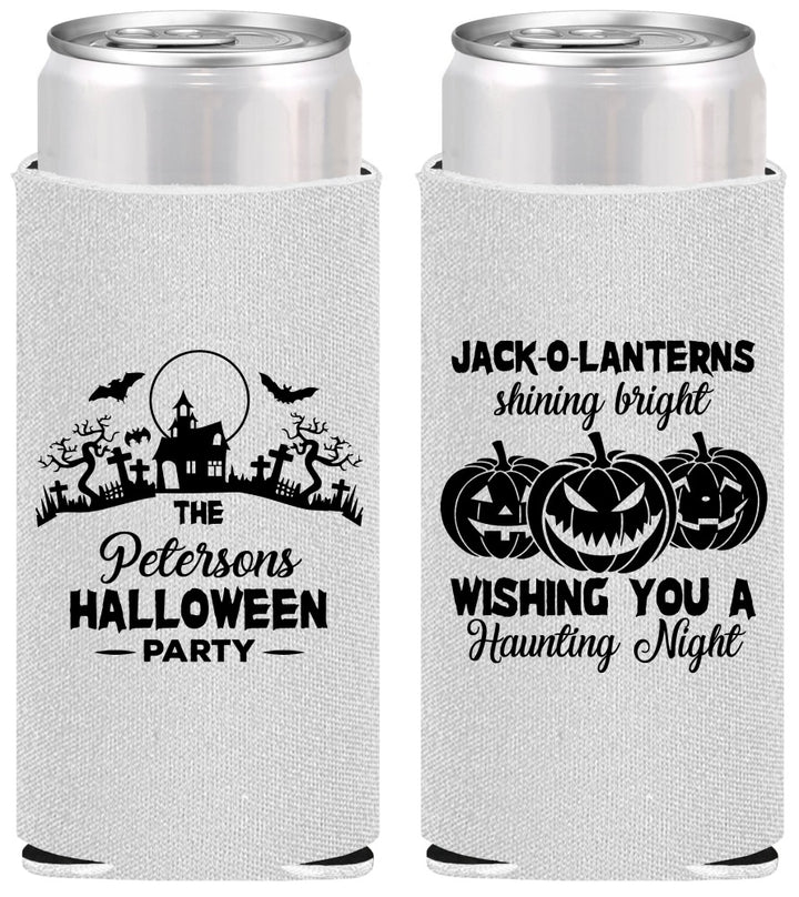 Personalized Halloween Slim Can Coolers - Jack O Lantern | 250053