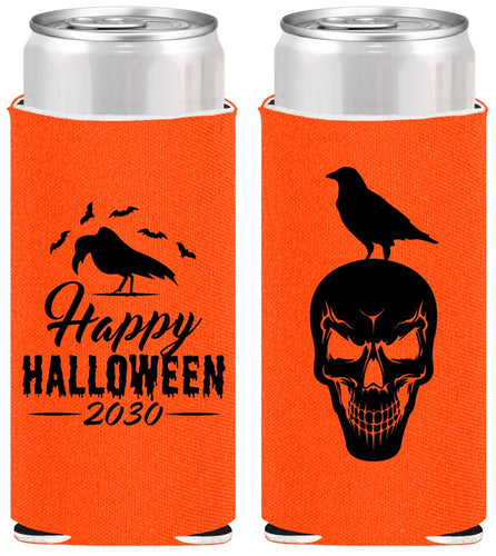 Personalized Halloween Slim Can Coolers - Skeleton | 250056