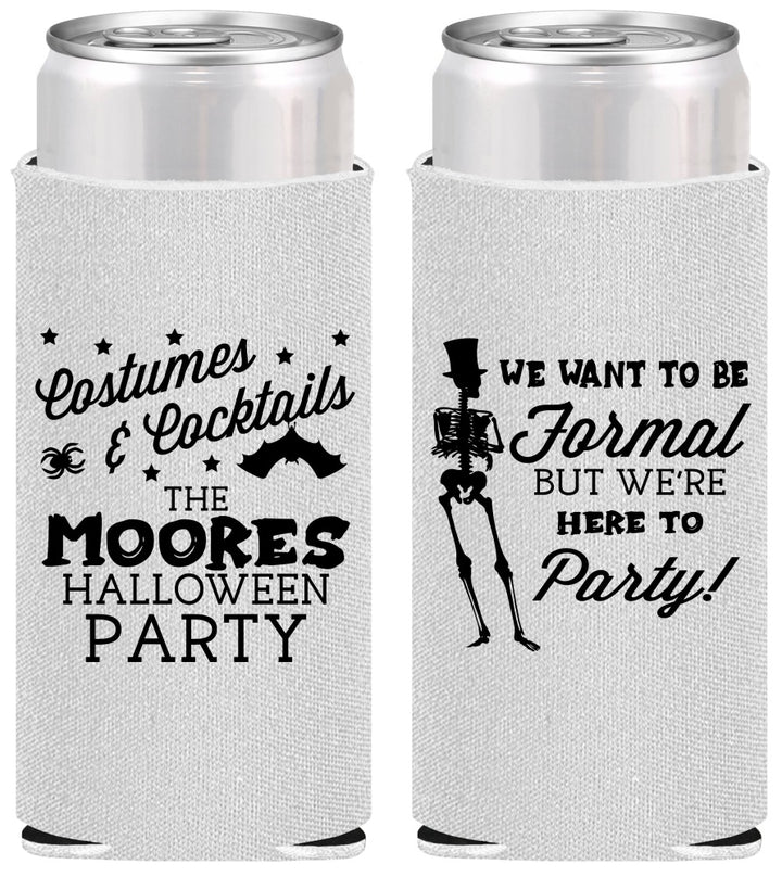Personalized Halloween Slim Can Coolers - Skeleton | 250057