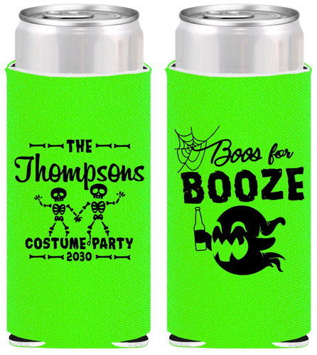 Personalized Halloween Slim Can Coolers - Boos And Booze | 250058