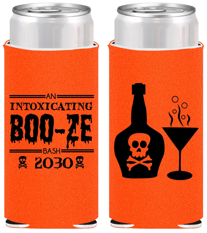 Personalized Halloween Slim Can Coolers - Booze Wine | 250060