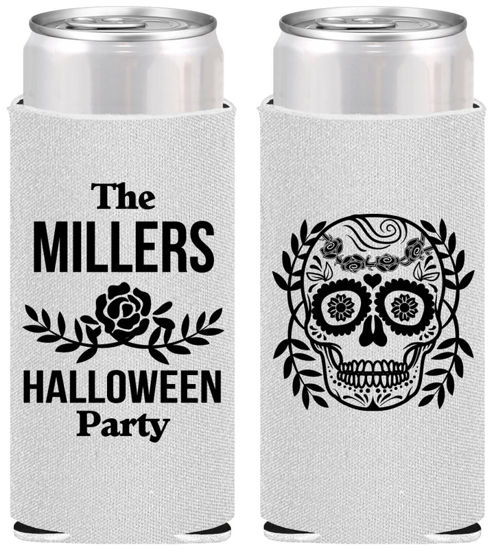 Personalized Halloween Slim Can Coolers - Sugar Skull | 250061