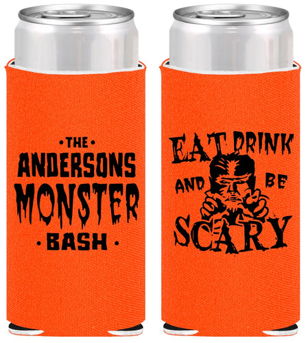 Personalized Halloween Slim Can Coolers - Werewolf Monster | 250064