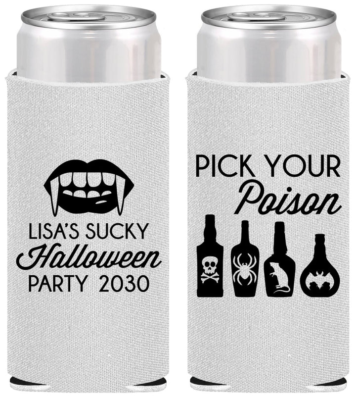 Personalized Halloween Slim Can Coolers - Pick Your Poison | 250065