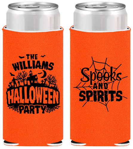 Personalized Halloween Slim Can Coolers - Spooks Spirits | 250072