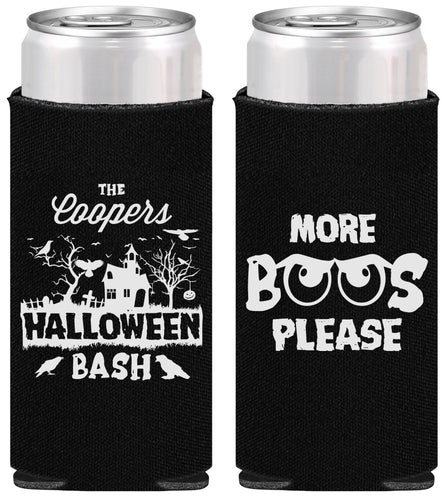 Personalized Halloween Slim Can Coolers - Haunted House | 250075