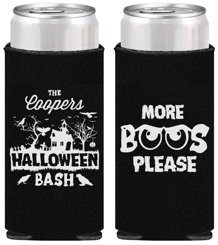 Personalized Halloween Slim Can Coolers - Haunted House | 250075