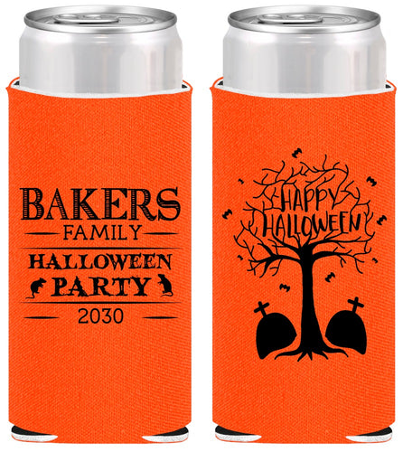 Personalized Halloween Slim Can Coolers - Graveyard Shift | 250076