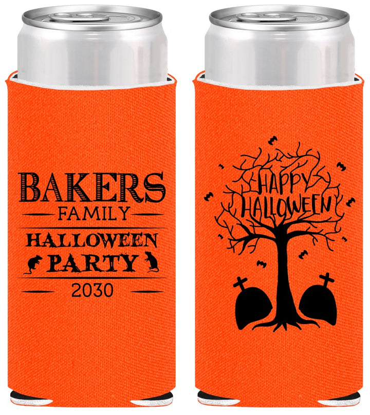 Personalized Halloween Slim Can Coolers - Graveyard Shift | 250076