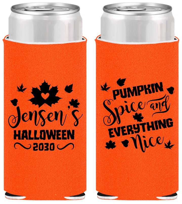Personalized Halloween Slim Can Coolers - Pumpkin | 250080