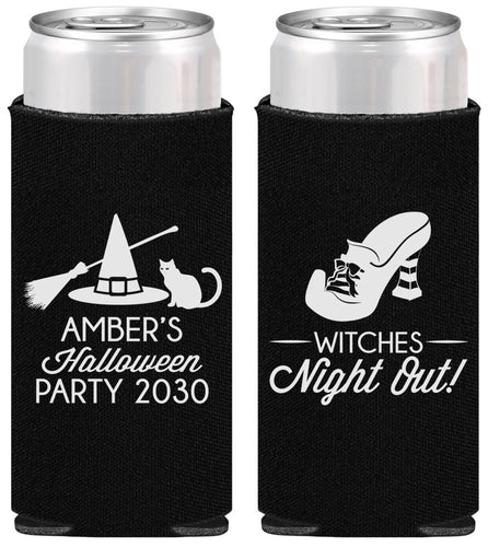 Personalized Halloween Slim Can Coolers - Witches Night Out | 250083