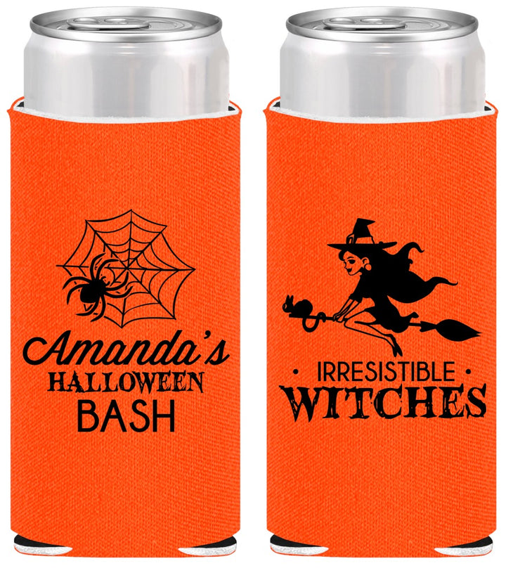 Personalized Halloween Slim Can Coolers - Witches | 250092