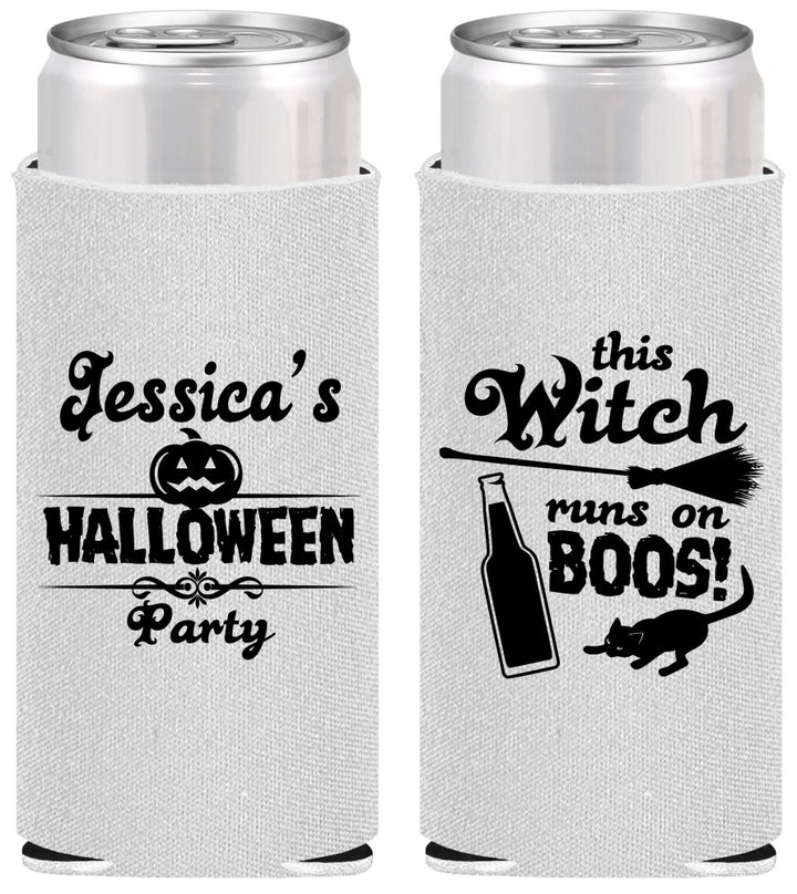 Personalized Halloween Slim Can Coolers - Witch Boos | 250097