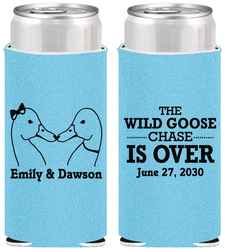 Personalized Wedding Slim Can Coolers - Wild Goose | 251
