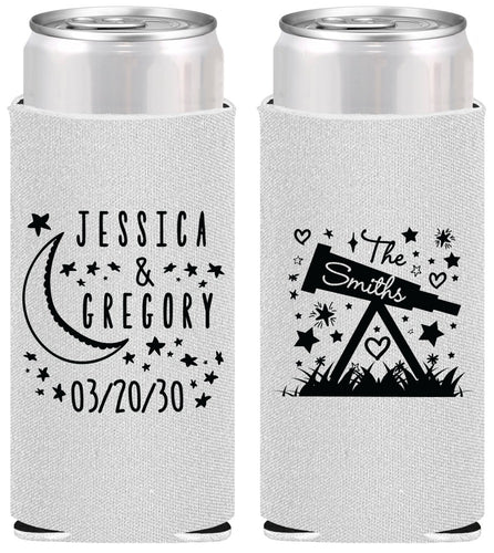 Personalized Wedding Slim Can Coolers - Telescope | 255