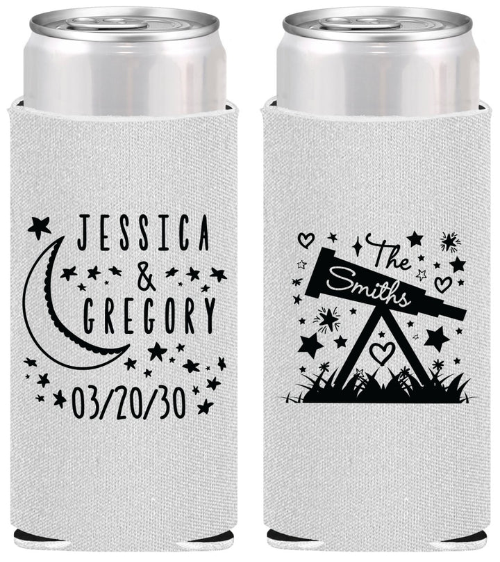 Personalized Wedding Slim Can Coolers - Telescope | 255
