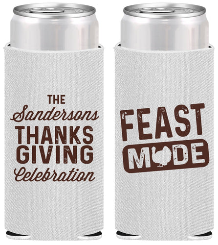 Personalized Thanksgiving Slim Can Coolers - Feast Mode | 260019