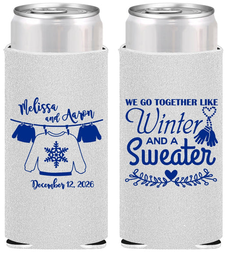 Personalized Wedding Slim Can Coolers - Christmas Sweater | 265