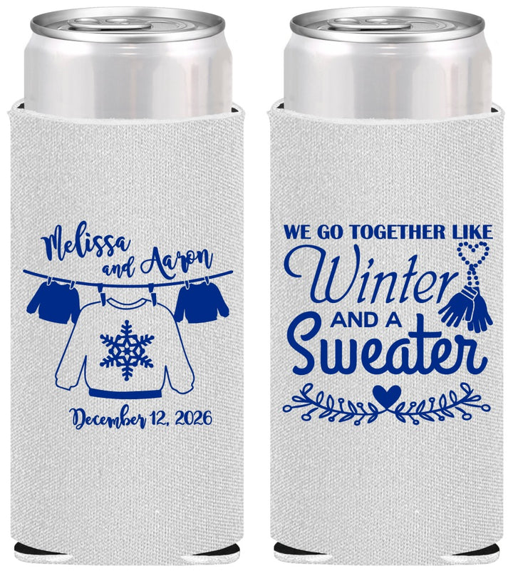 Personalized Wedding Slim Can Coolers - Christmas Sweater | 265