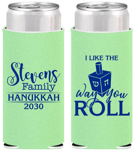Personalized Hanukkah Slim Can Coolers - Dreidel | 270002