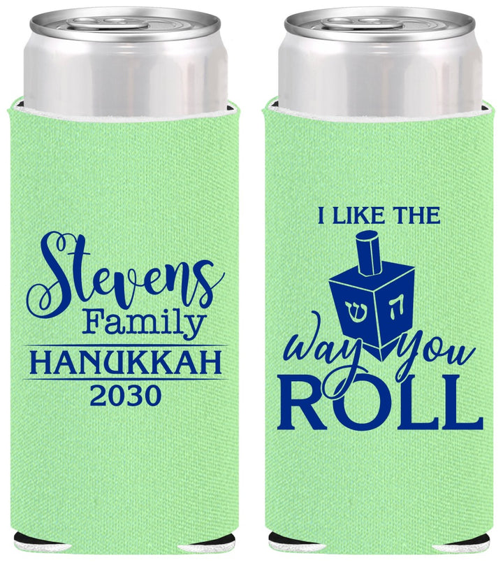 Personalized Hanukkah Slim Can Coolers - Dreidel | 270002