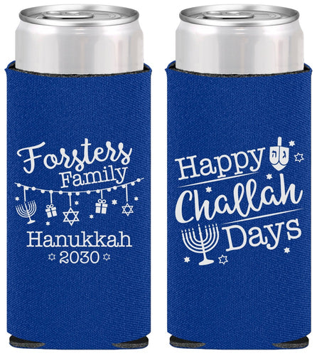 Personalized Hanukkah Slim Can Coolers - Challah Days | 270004
