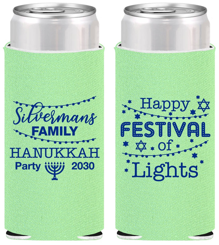 Personalized Hanukkah Slim Can Coolers - Festival Of Lights | 270006