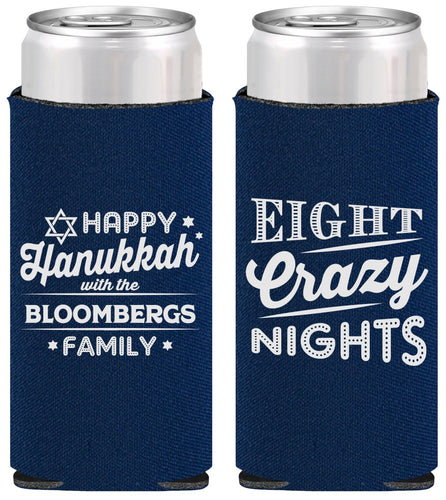 Personalized Hanukkah Slim Can Coolers - Eight Crazy Nights | 270011