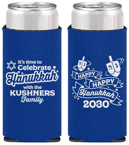 Personalized Hanukkah Slim Can Coolers - Dreidel | 270012