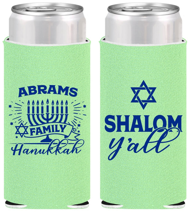 Personalized Hanukkah Slim Can Coolers - Shalom | 270014