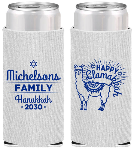 Personalized Hanukkah Slim Can Coolers - Llamakkah | 270017