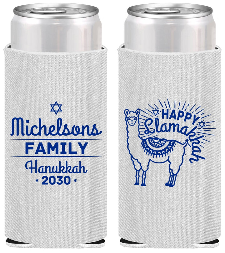 Personalized Hanukkah Slim Can Coolers - Llamakkah | 270017
