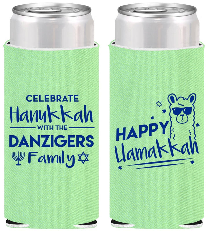 Personalized Hanukkah Slim Can Coolers - Llamakkah | 270018