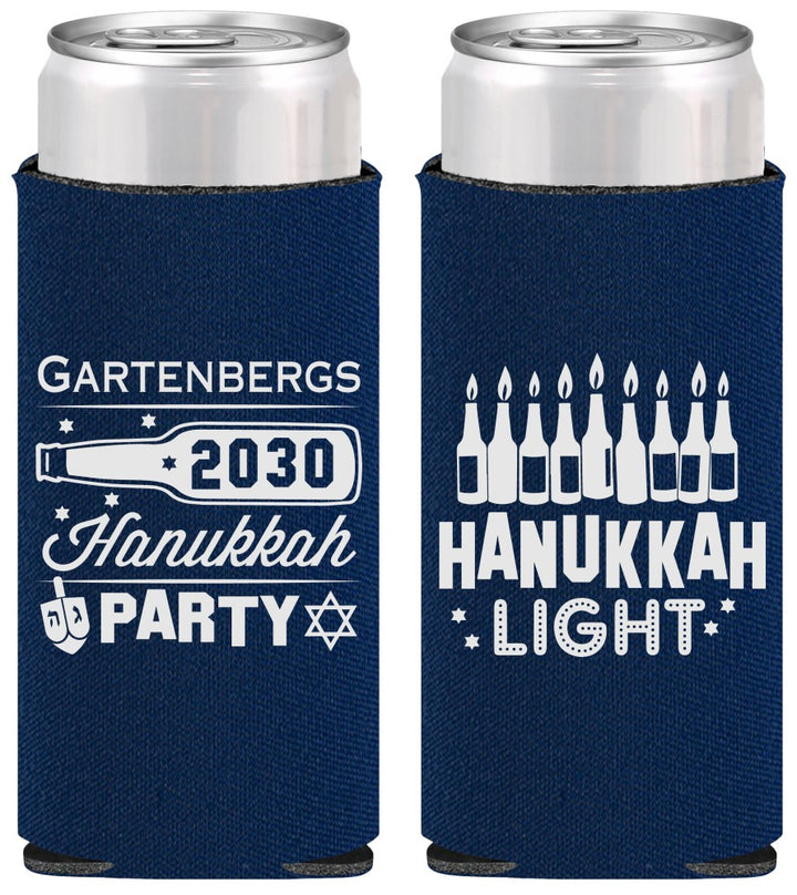 Personalized Hanukkah Slim Can Coolers - Menorah | 270027