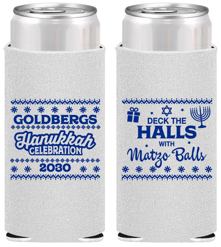Personalized Hanukkah Slim Can Coolers - Matzo Balls | 270029