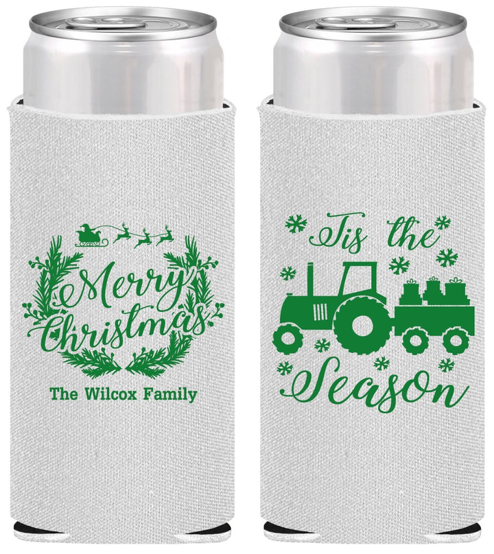 Personalized Christmas Slim Can Coolers - Til The Season | 280019