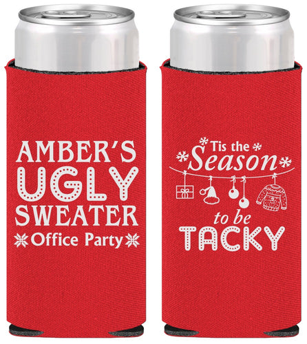 Personalized Christmas Slim Can Coolers - Til The Season To Be Tacky | 280020
