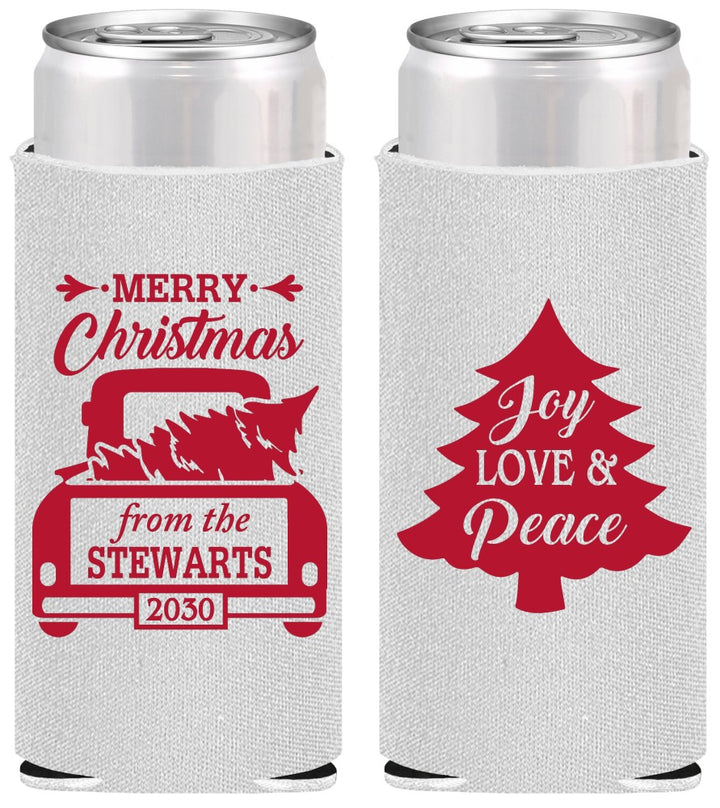 Personalized Christmas Slim Can Coolers - Christmas Tree | 280026