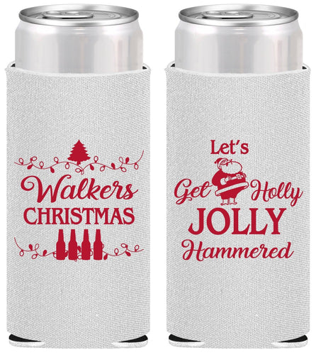 Personalized Christmas Slim Can Coolers - Let Is Snow | 280050