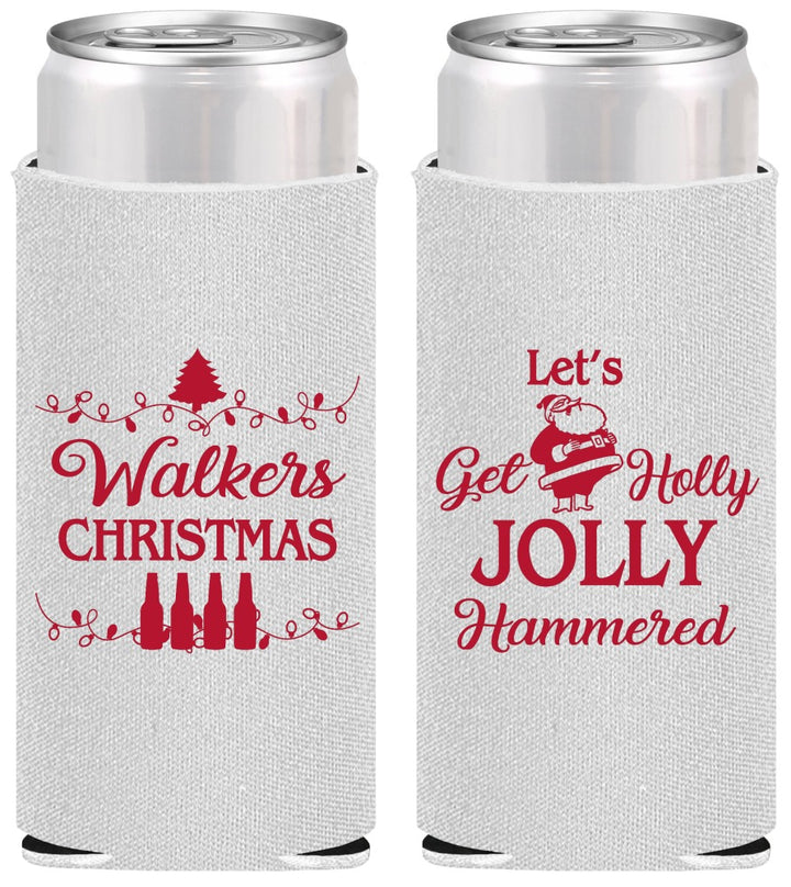 Personalized Christmas Slim Can Coolers - Let Is Snow | 280050