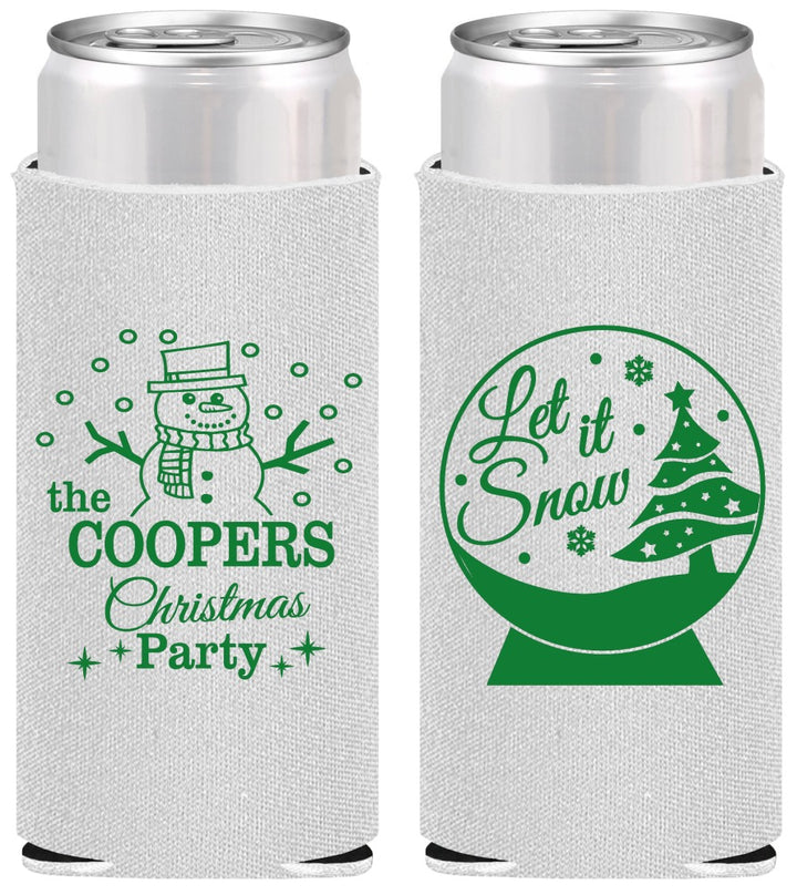 Personalized Christmas Slim Can Coolers - Lets Get Lit | 280051