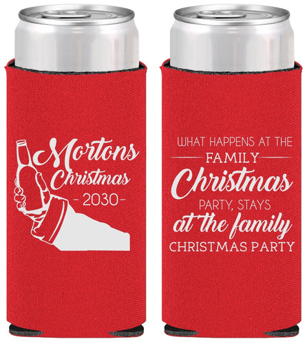 Personalized Christmas Slim Can Coolers - Santa Claus | 280060