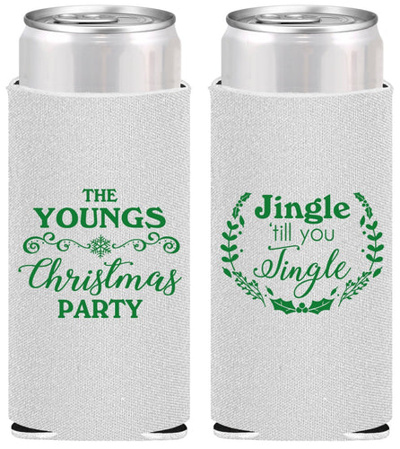 Personalized Christmas Slim Can Coolers - Jingle Til You Jingle | 280063