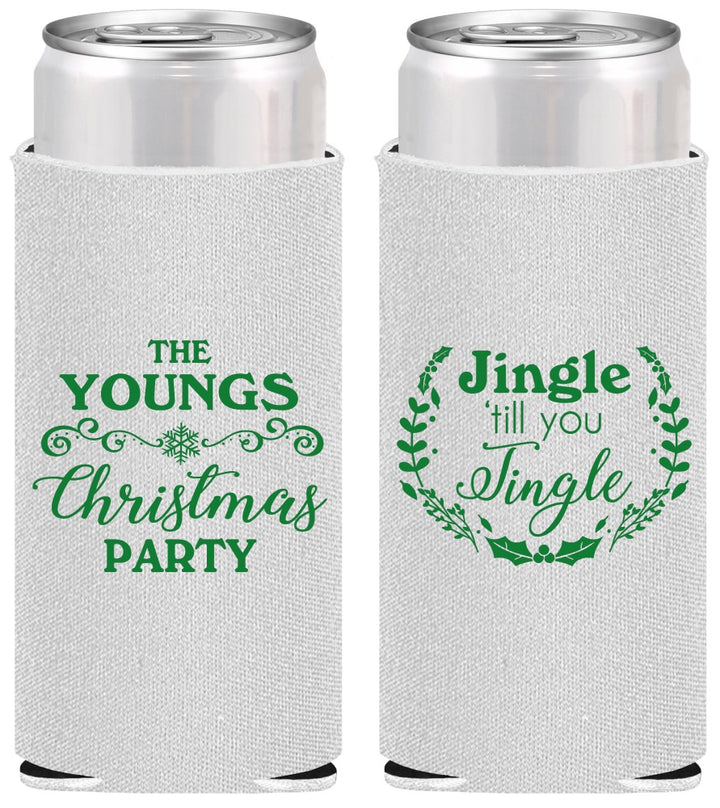 Personalized Christmas Slim Can Coolers - Jingle Til You Jingle | 280063