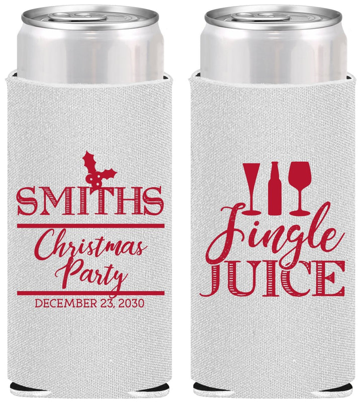 Personalized Christmas Slim Can Coolers - Jingle Juice | 280066